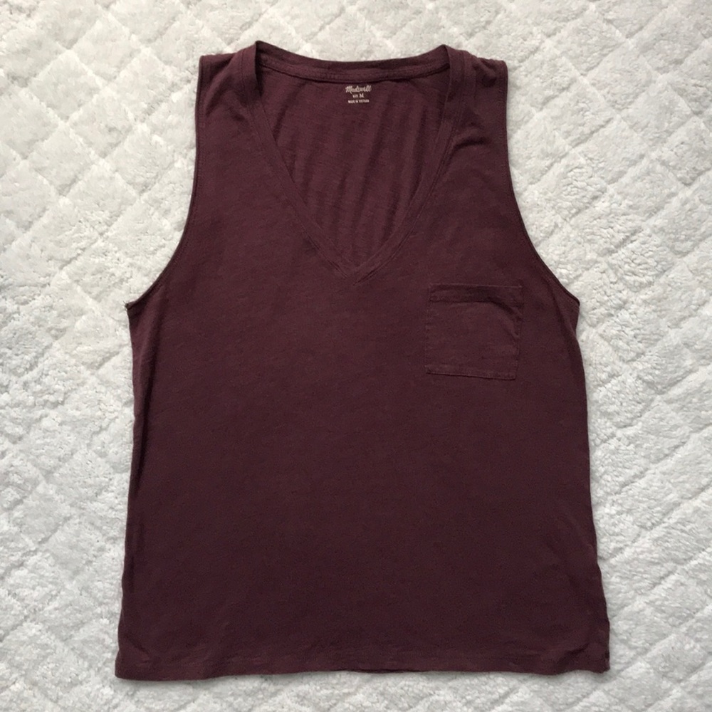 Madewell Whisper Cotton V-Neck Tank Size Medium